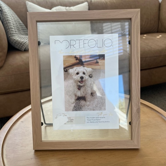 Other - Easel Float Frame 7x9 float to 5x7 Wood Colored Black Metal Modern Contemporary